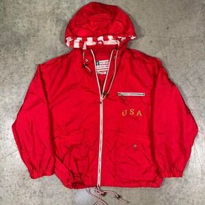 Vintage 90s USA American Flag Windbreaker